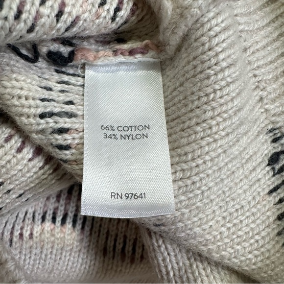 J. Jill Pure Jill Sz Large Petite Cream Multicolored Intarsia Sweater - Picture 5 of 5